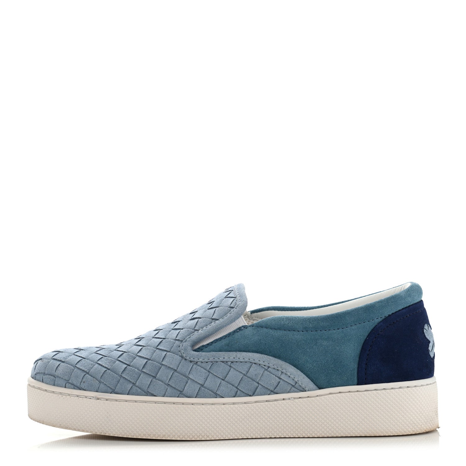 Bottega Veneta Nappa Intrecciato Suede Mens Slip On Sneakers 35.5 Light Blue 1 of 9