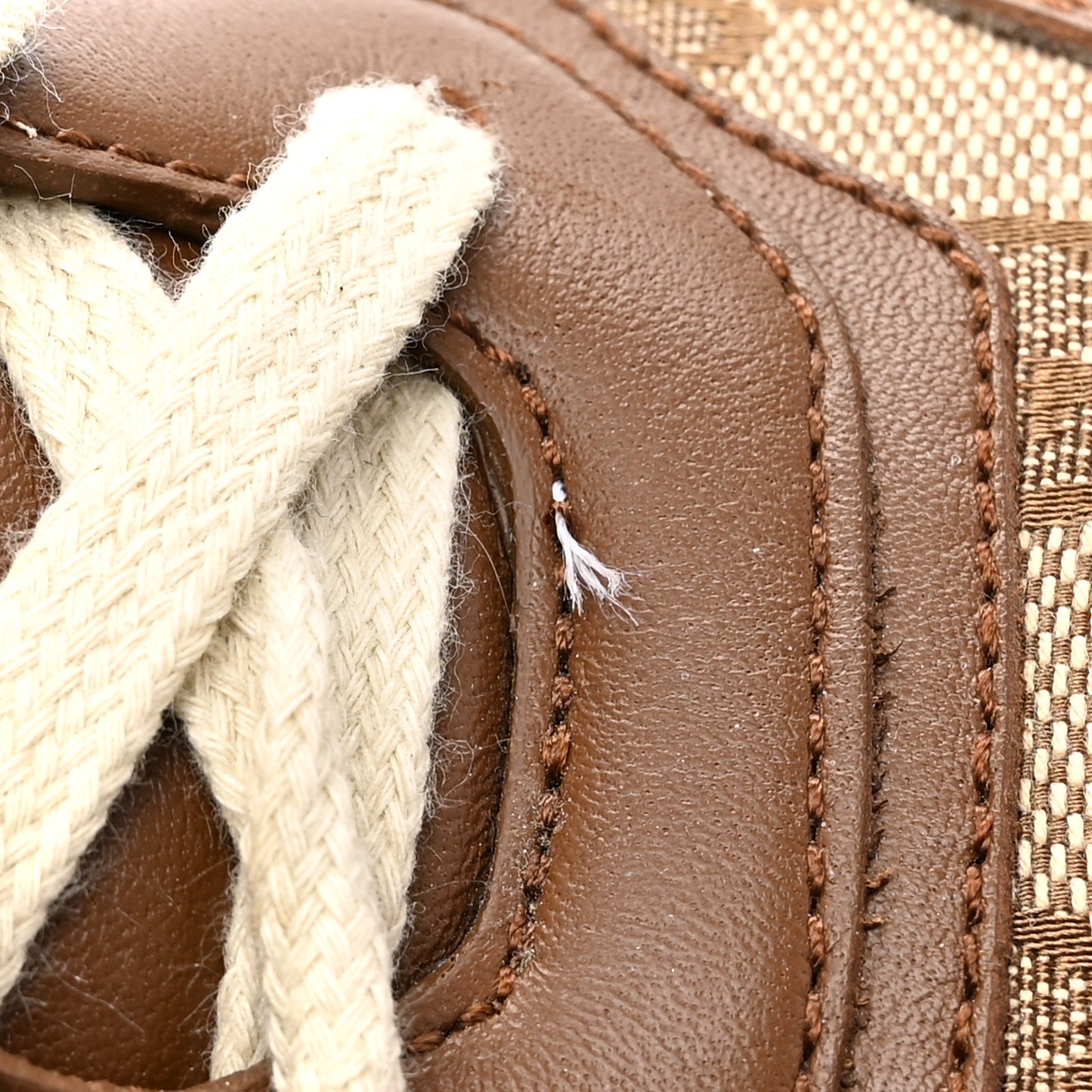 Calfskin GG Monogram Womens Platform 55mm Sneakers  37.5 Hezelnut Beige Ebony Mystic White