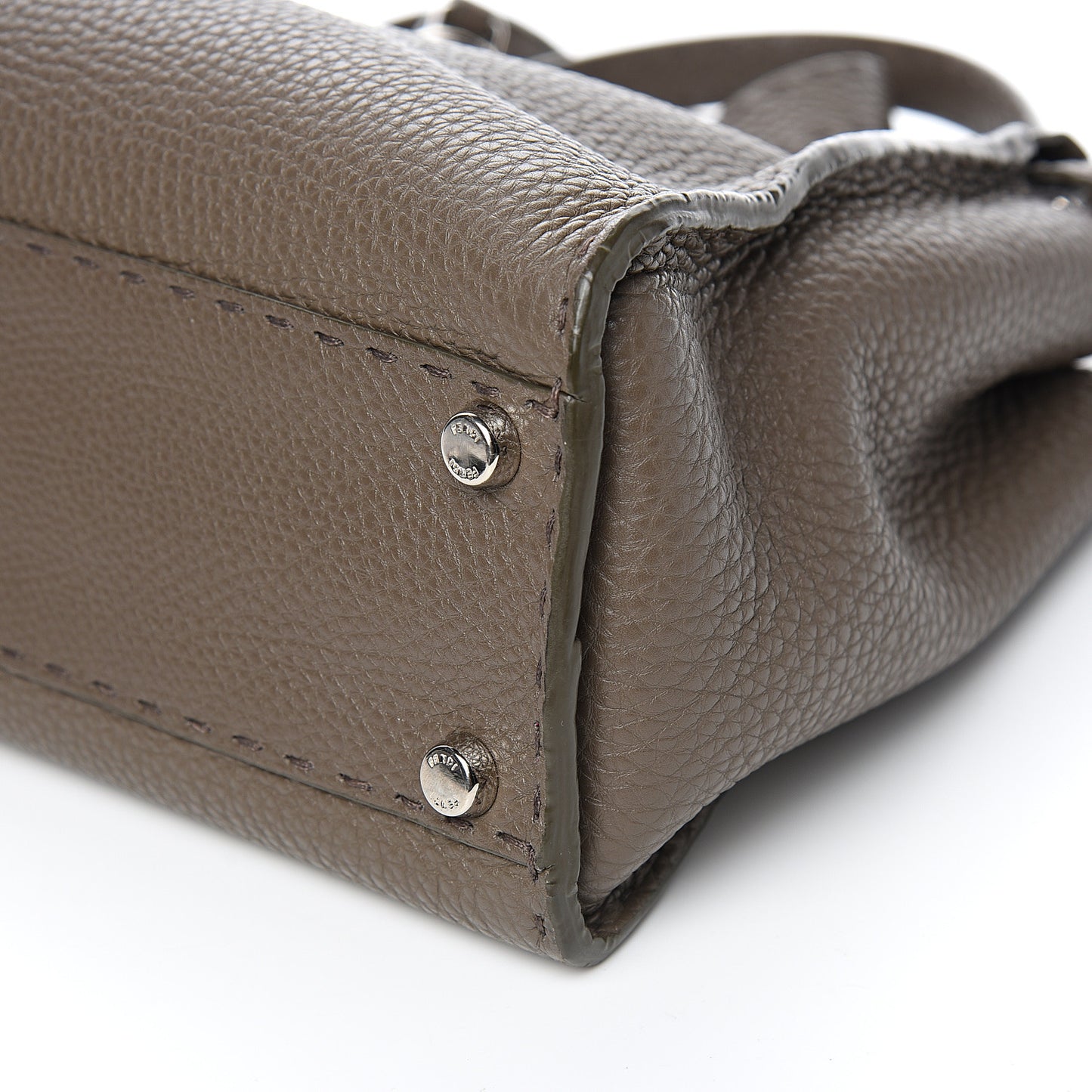 Cuoio Romano Alcantara Selleria Medium Peekaboo Iconic Satchel Grey Fuchsia