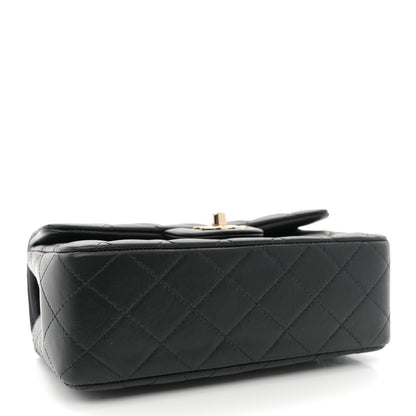 Chanel Lambskin Quilted Mini Top Handle Rectangular Flap Black 4 of 11