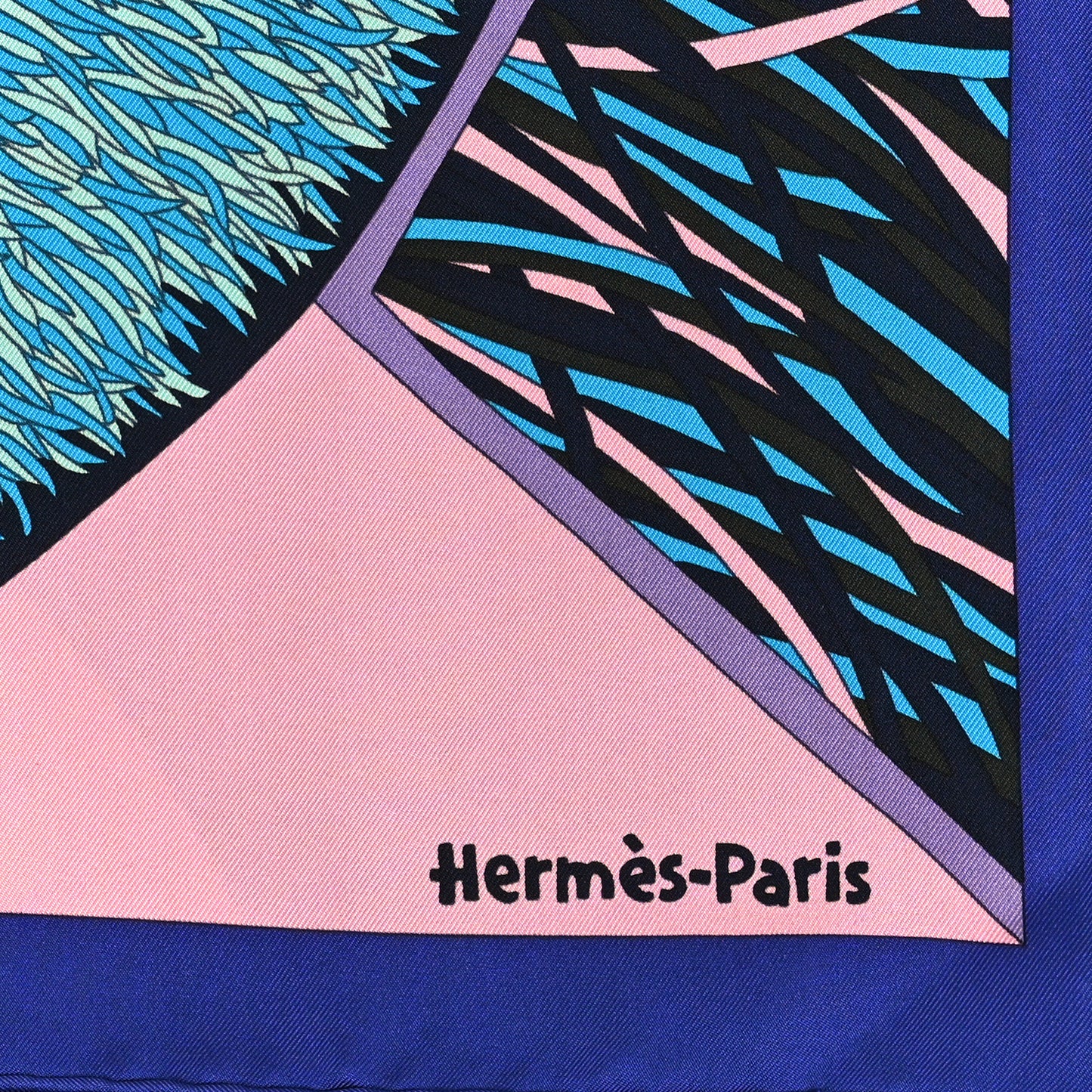 Silk A Travers Champs Scarf 90 Bleu Vert Rose
