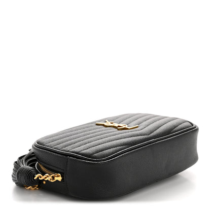 Saint Laurent Grain De Poudre Matelasse Monogram Mini Lou Camera Bag Black 4 of 11
