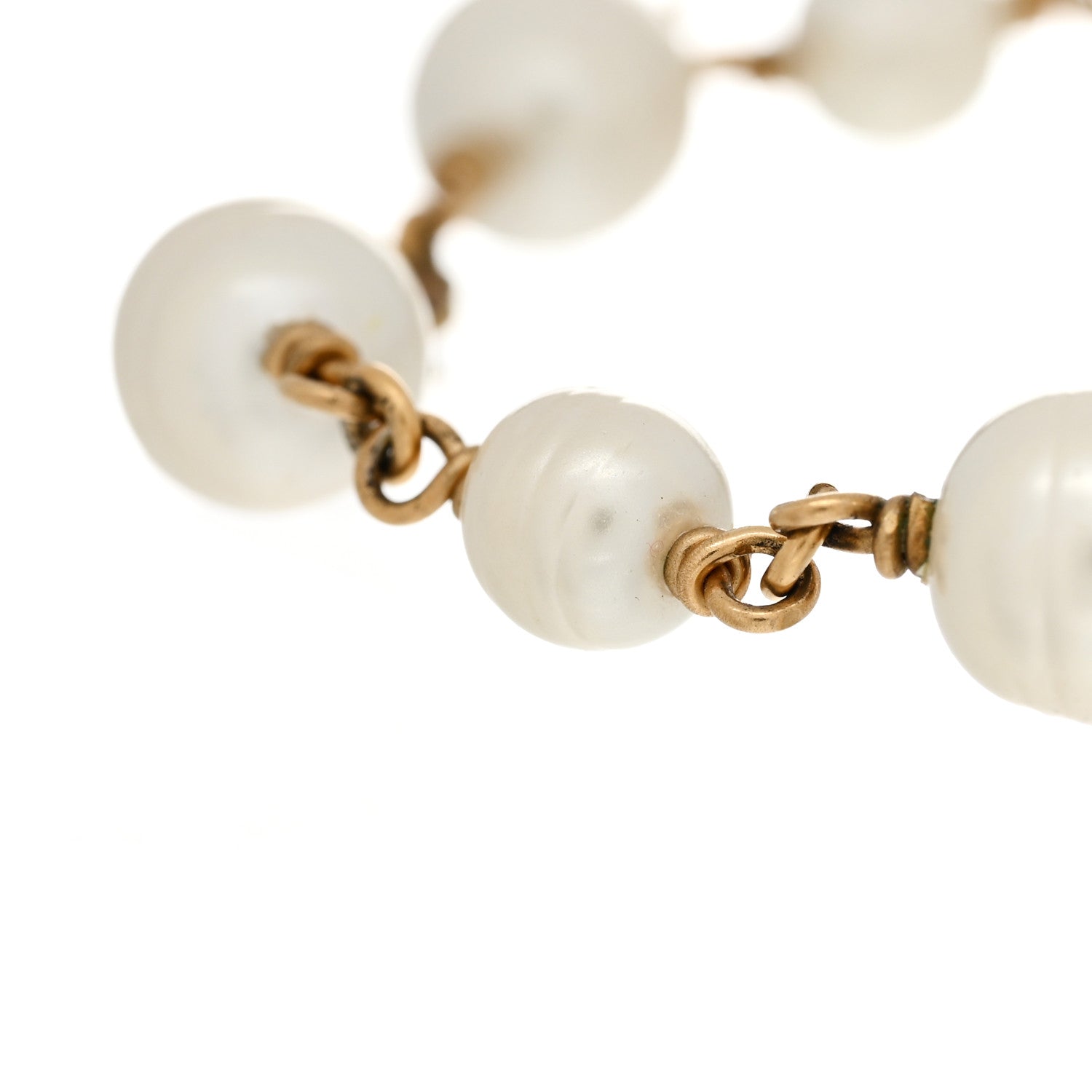 Gucci Interlocking G Flower Pearl Bracelet Gold 5 of 7