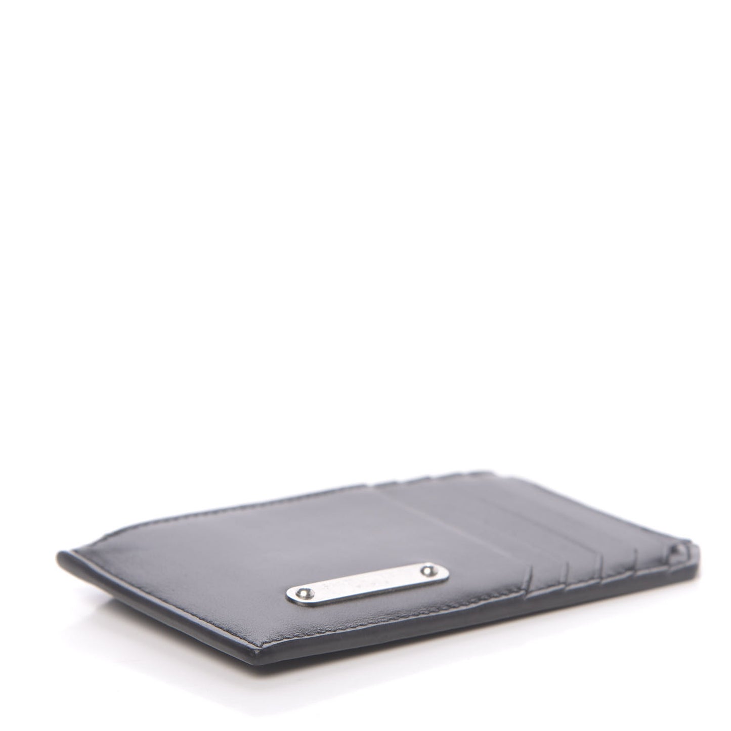 Calfskin Plate 5 Fragments Zip Pouch Card Holder Black