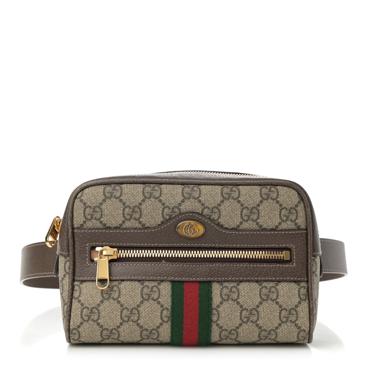 Gucci GG Supreme Monogram Web Small Ophidia Belt Bag 85 34 Dark Brown 1 of 17
