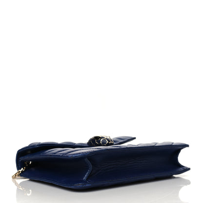 Bulgari Calfskin Quilted Serpenti Forever Shoulder Bag Navy 4 of 12