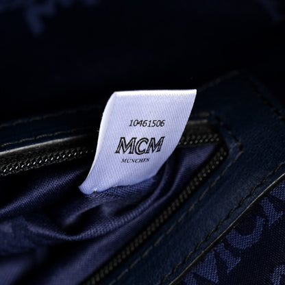 MCM Visetos Medium Stark Backpack Navy Blue 7 of 11