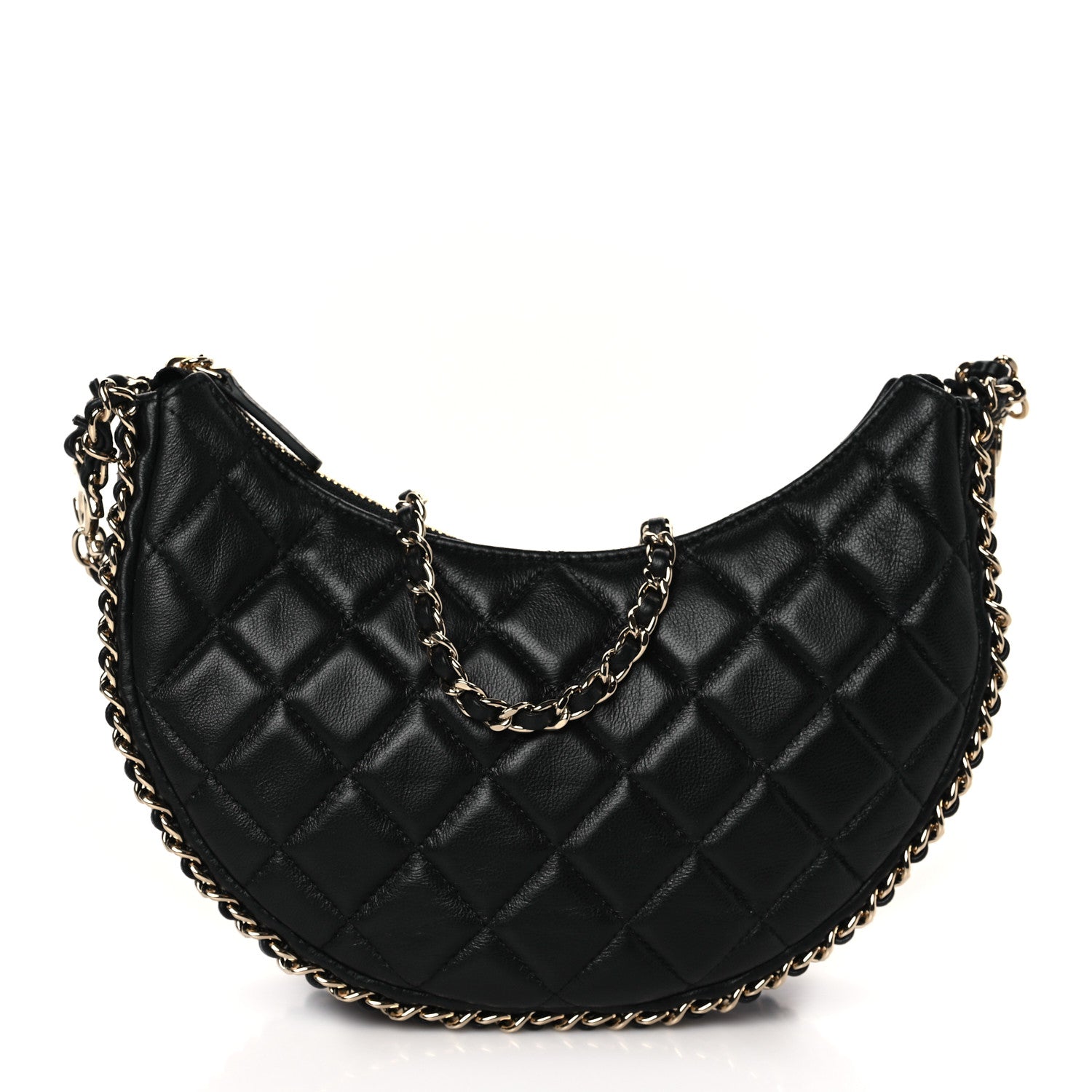 Chanel Lambskin Quilted Small Hobo Bag Black 1 of 9