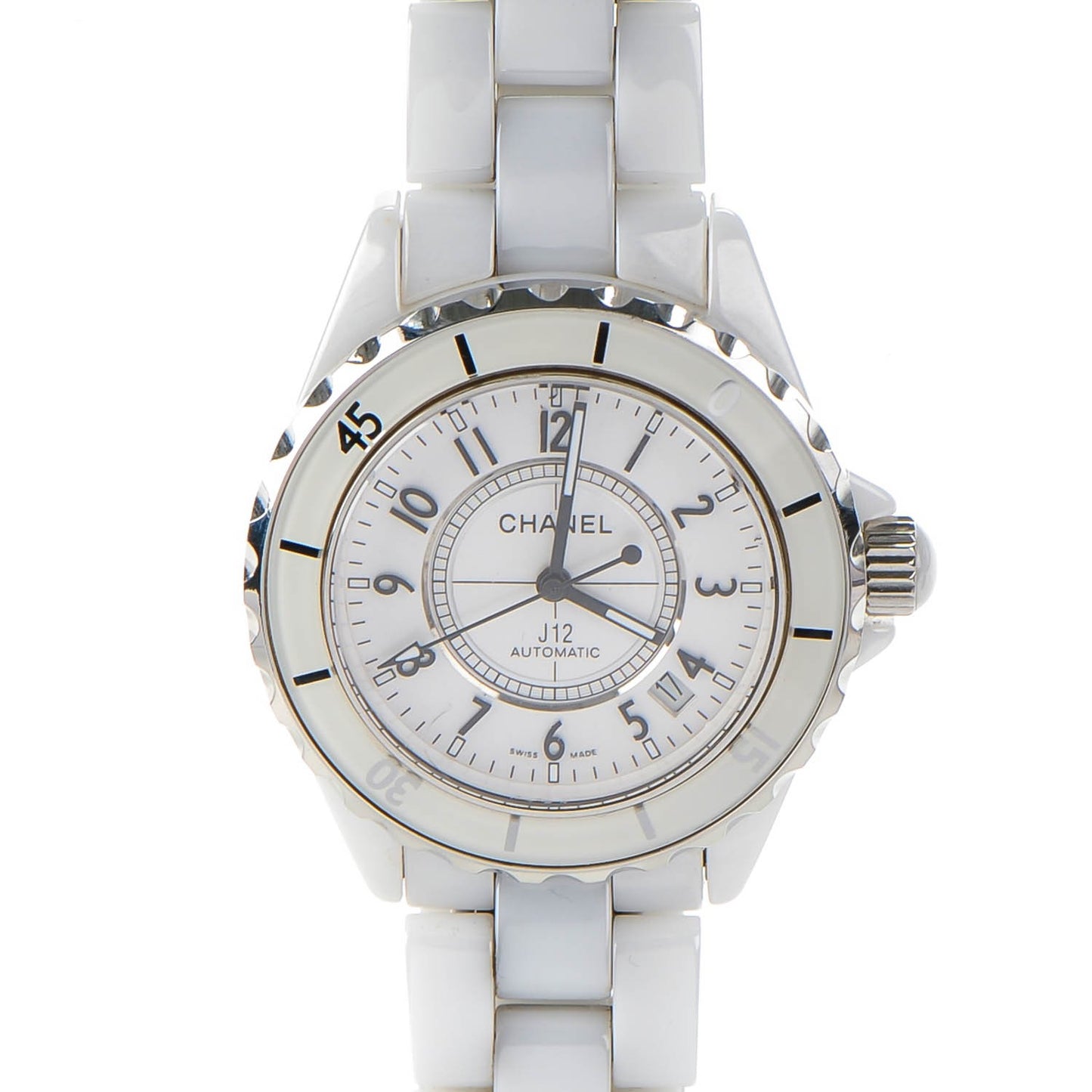 Stainless Steel Ceramic 38mm J12 Automatic Watch White