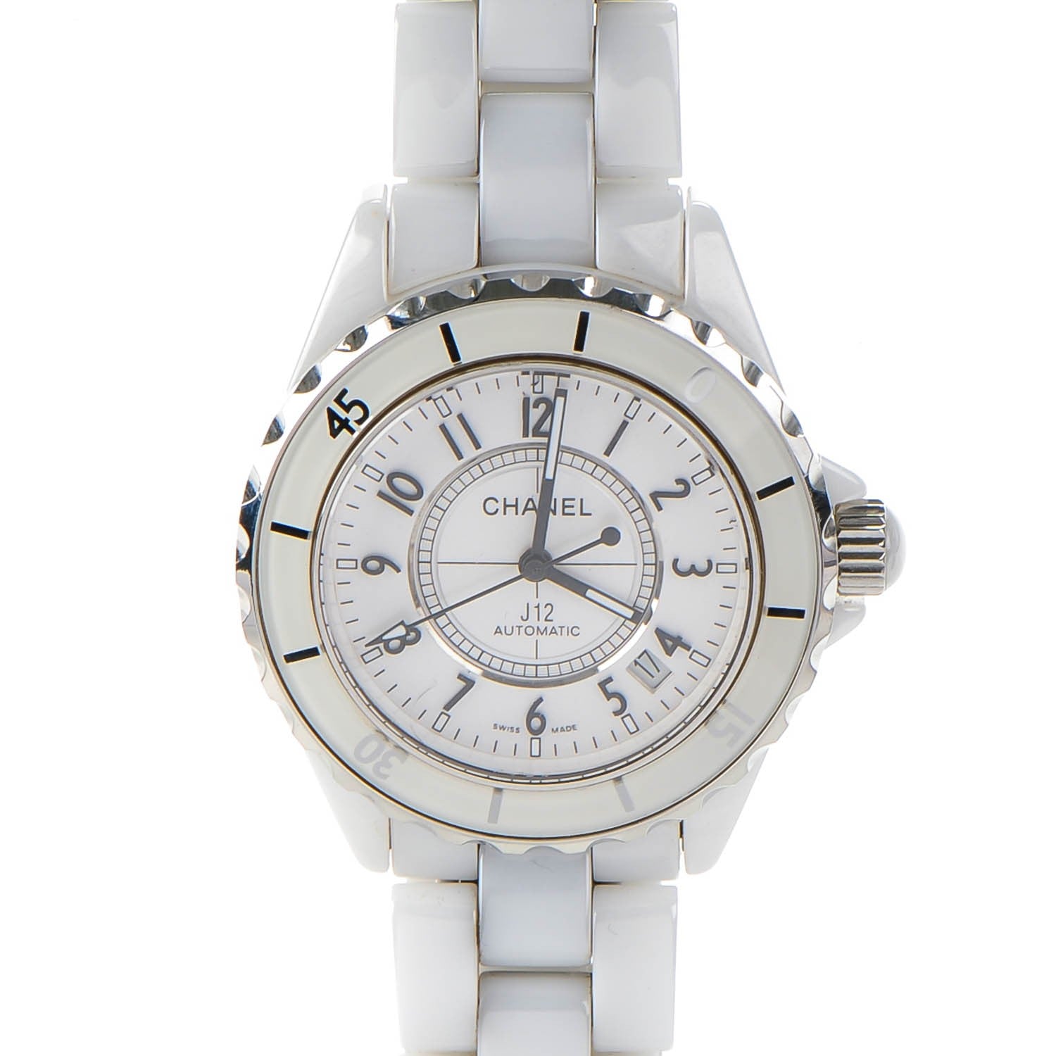 Chanel Stainless Steel Ceramic 38mm J12 Automatic Watch White 1 of 5