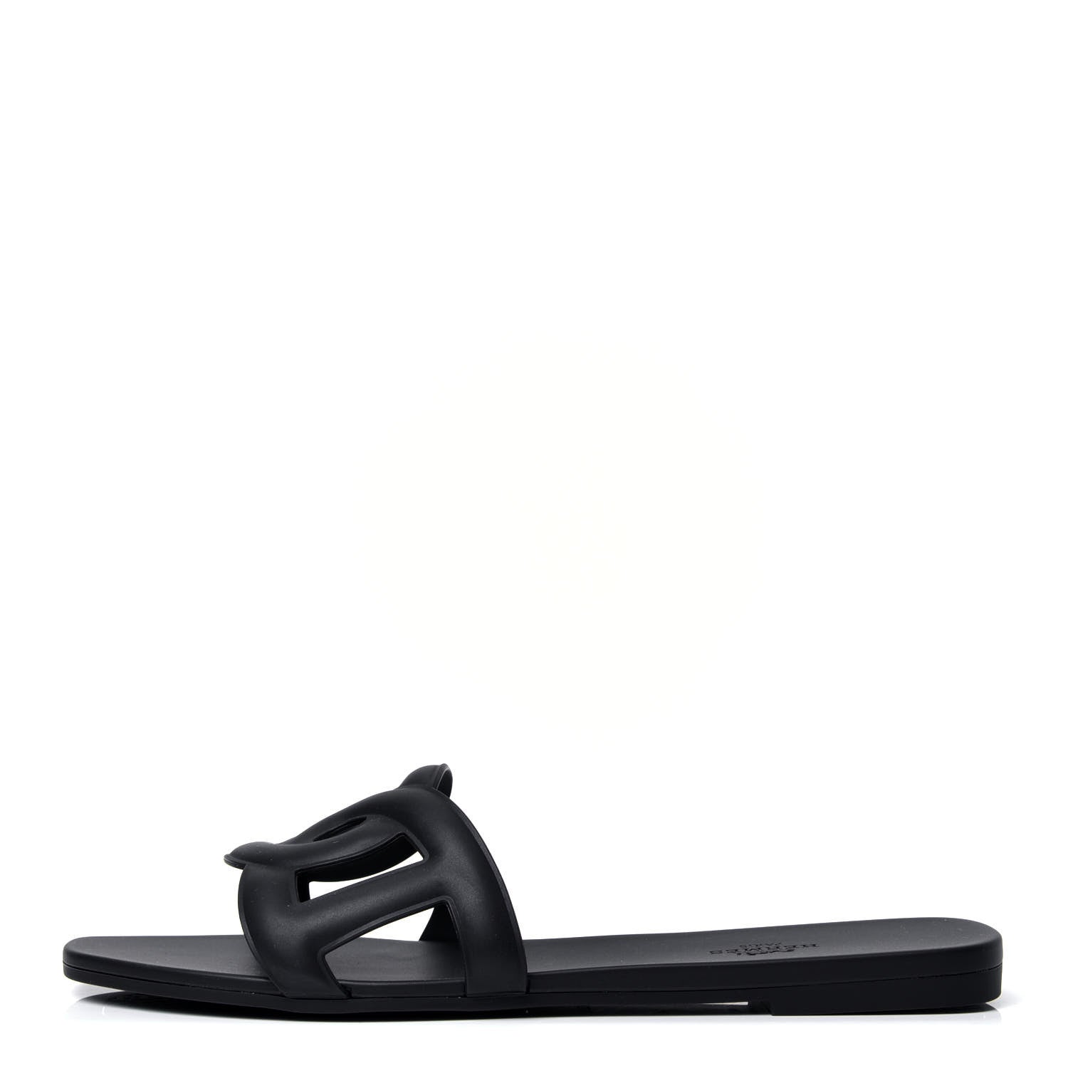 Hermes Rubber Aloha Sandals 40 Black 1 of 6