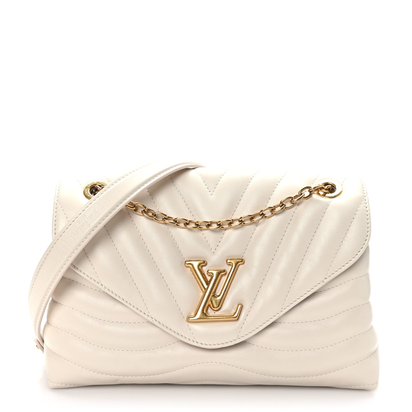 Calfskin LV New Wave Chain Bag GM Ivory