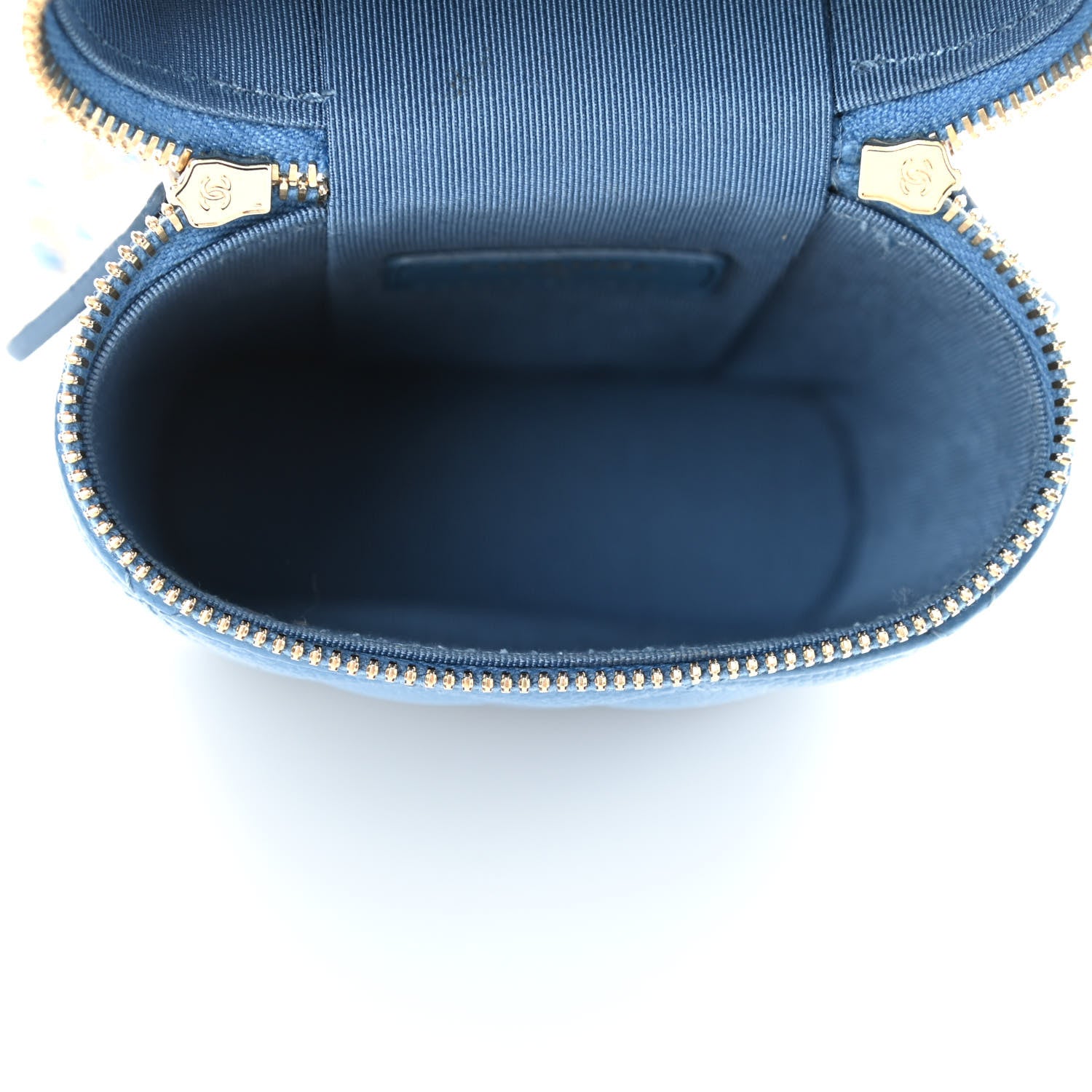 Chanel Caviar Quilted Phone Holder With Chain Blue 4 of 4