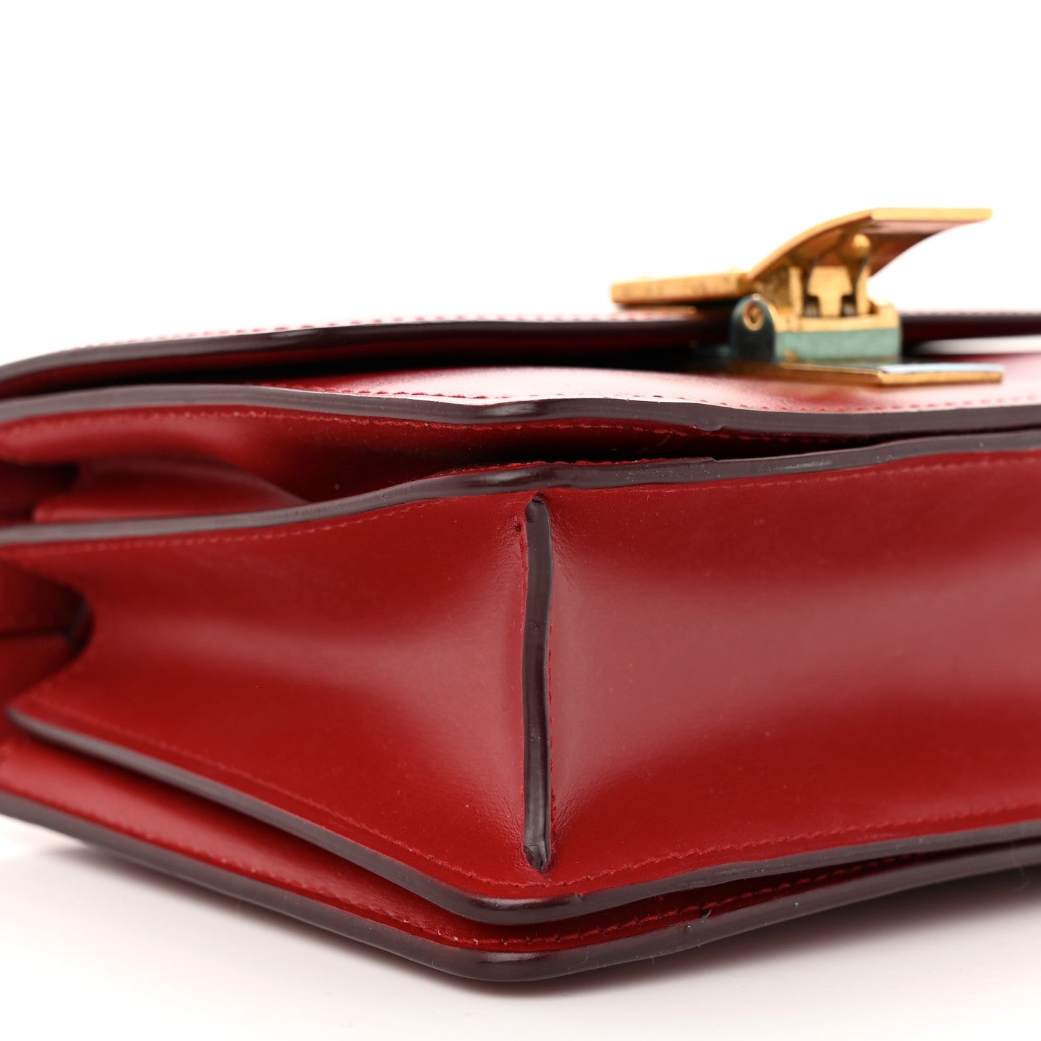 Celine Smooth Calfskin Small Classic Box Flap Bag Red 9 of 12