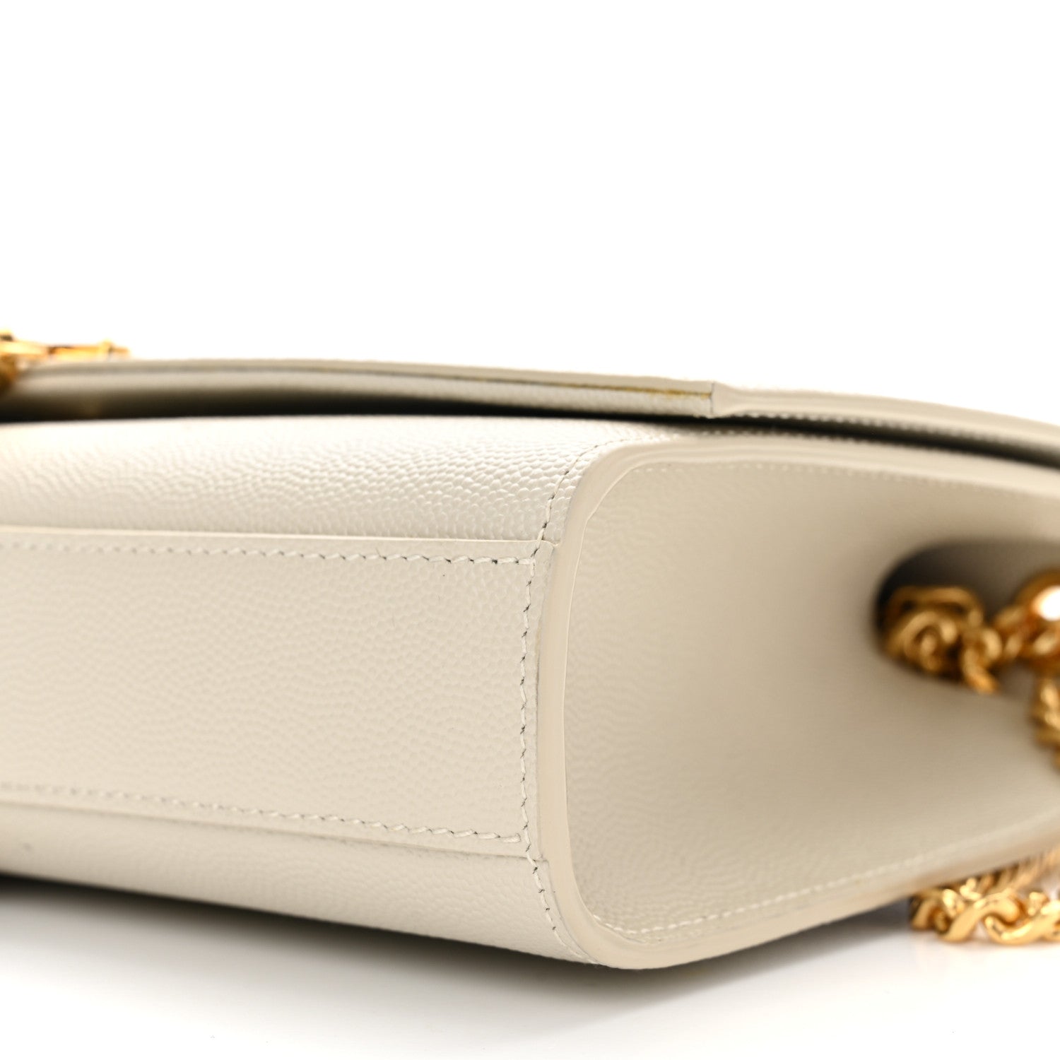 Saint Laurent Grain De Poudre Calfskin Medium Classic Monogram Kate Tassel Satchel Crema Soft 10 of 11