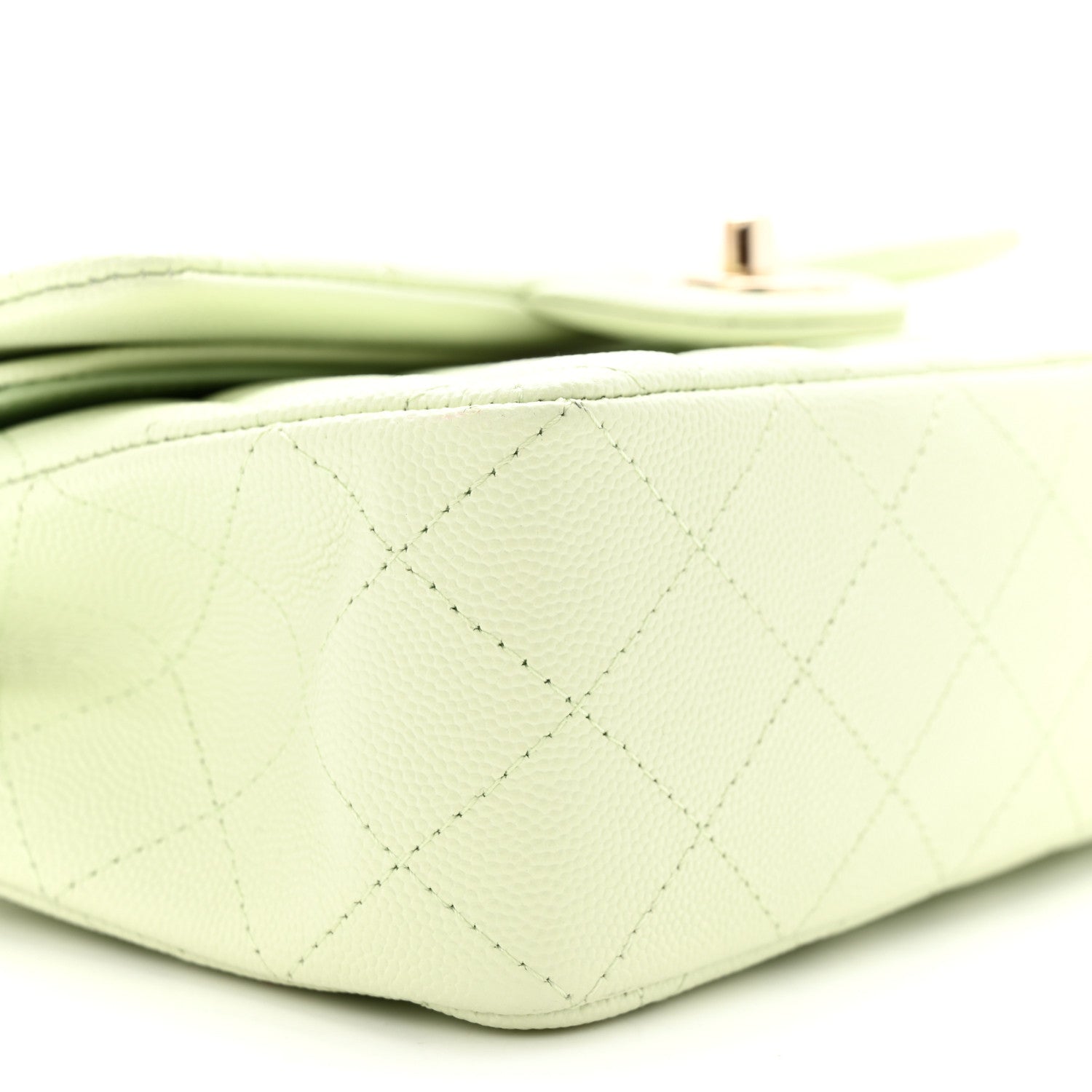 Chanel Caviar Quilted Small Double Flap Light Green 9 of 11