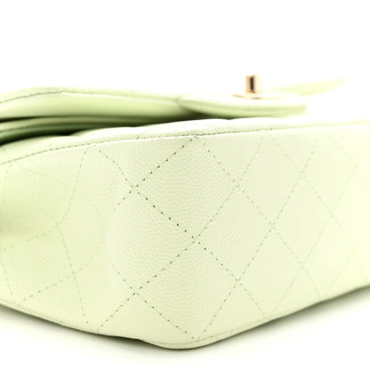 Chanel Caviar Quilted Small Double Flap Light Green 9 of 11