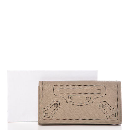 Balenciaga Veau Grana Perforated Blackout Hardware Money Wallet Gris Cendre 8 of 8