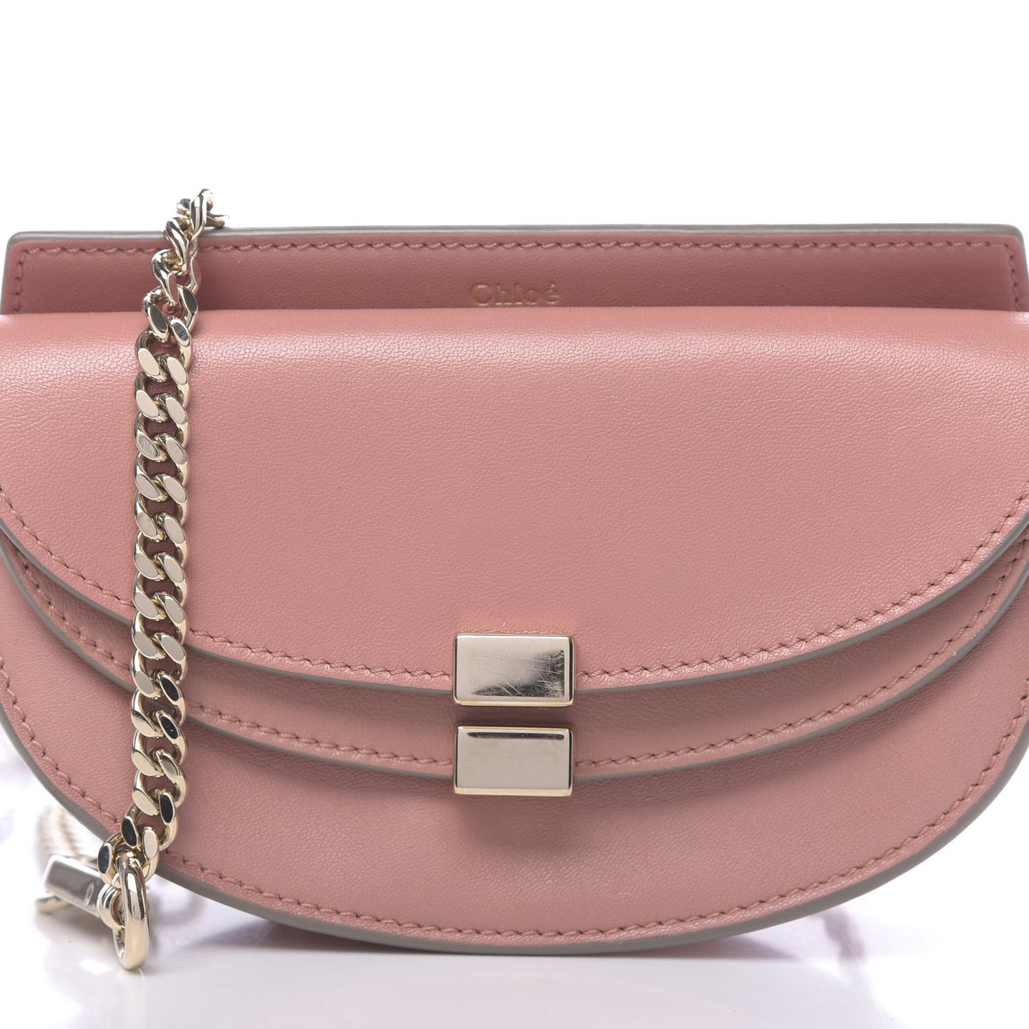 Lambskin Nano Georgia Crossbody Bag Nougat