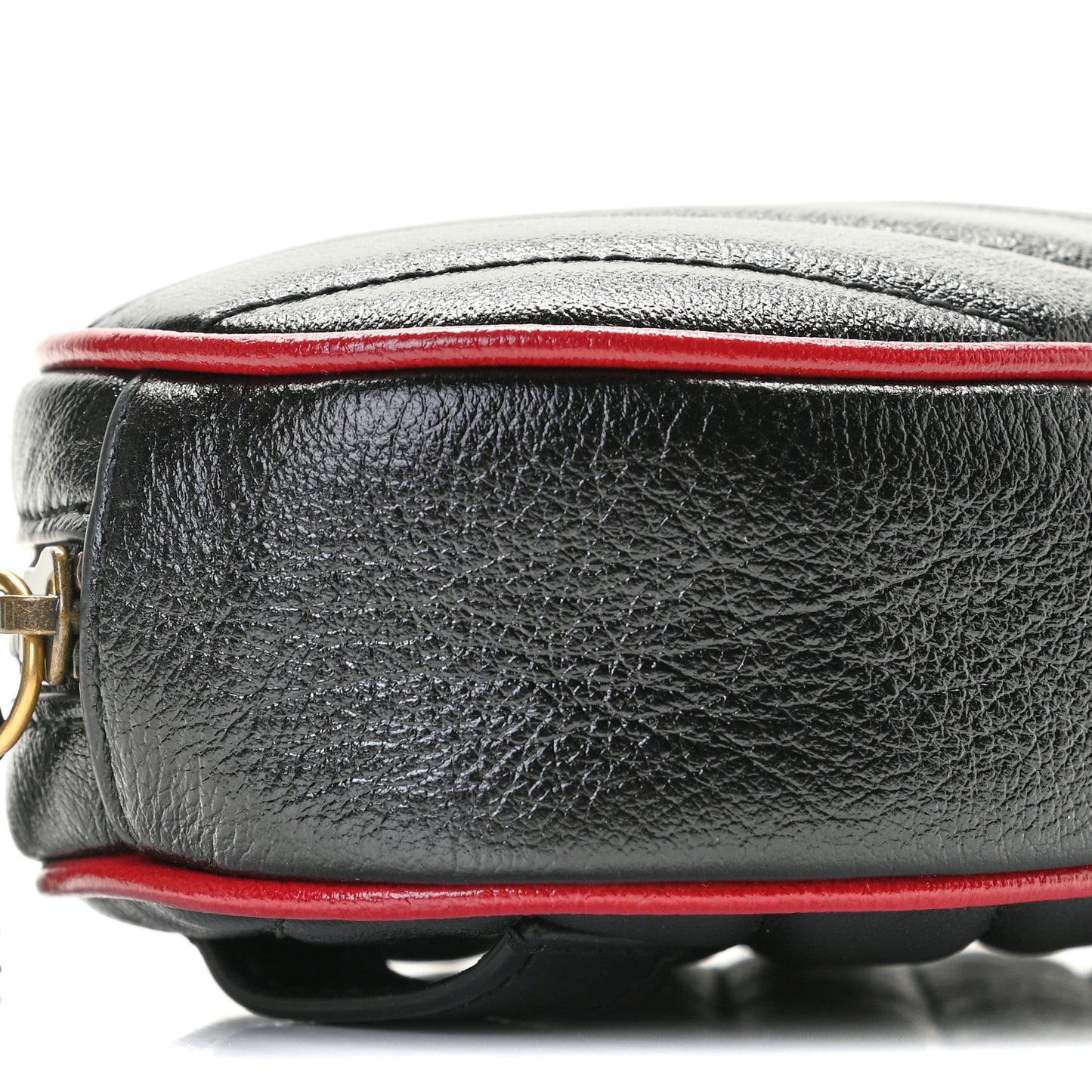 Azalea Calfskin Matelasse Diagonal Torchon GG Marmont Belt Bag 75 30 Black Romantic Cerise