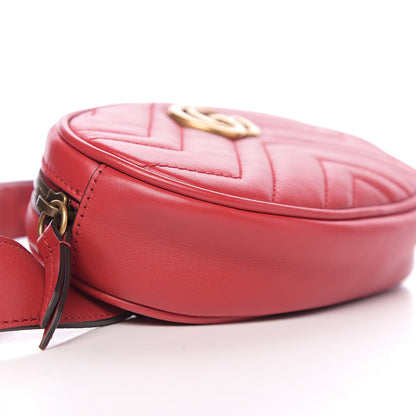 Gucci Calfskin Matelasse GG Marmont Belt Bag 95 38 Hibiscus Red 8 of 9