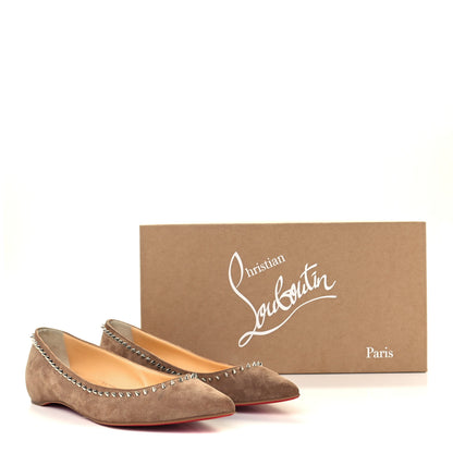 Christian Louboutin Veau Velours Anjalina Flats 36 Fennec 10 of 10