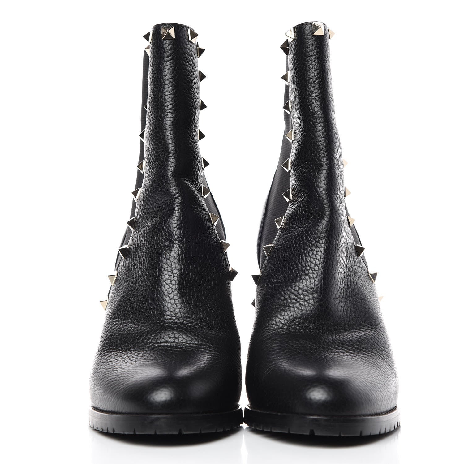 Valentino Garavani Grained Calfskin Rockstud Chelsea 80mm Ankle Boots 41 Black 3 of 7
