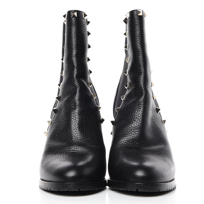 Valentino Garavani Grained Calfskin Rockstud Chelsea 80mm Ankle Boots 41 Black 3 of 7
