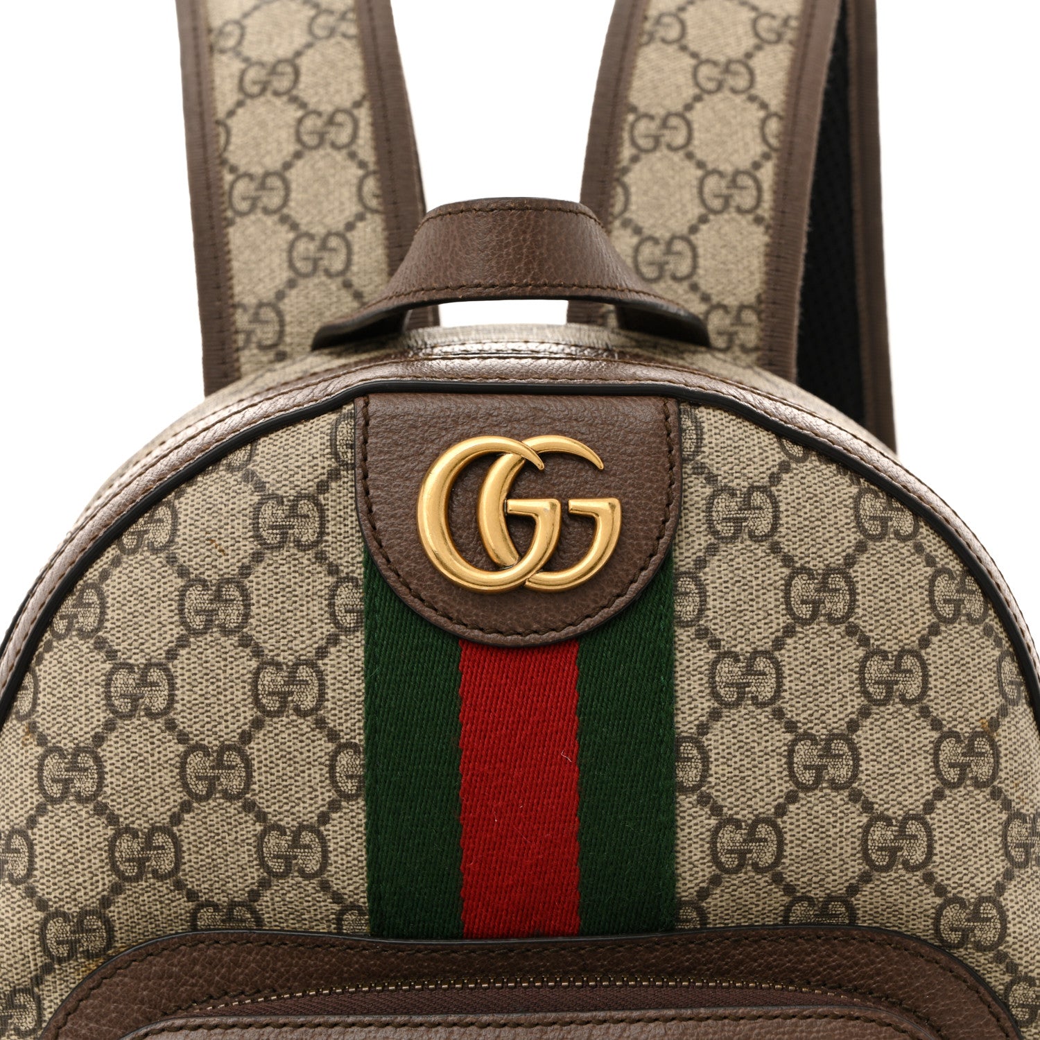 Gucci GG Supreme Monogram Calfskin Web Small Ophidia Day BackpacK Beige Ebony New Acero 8 of 11