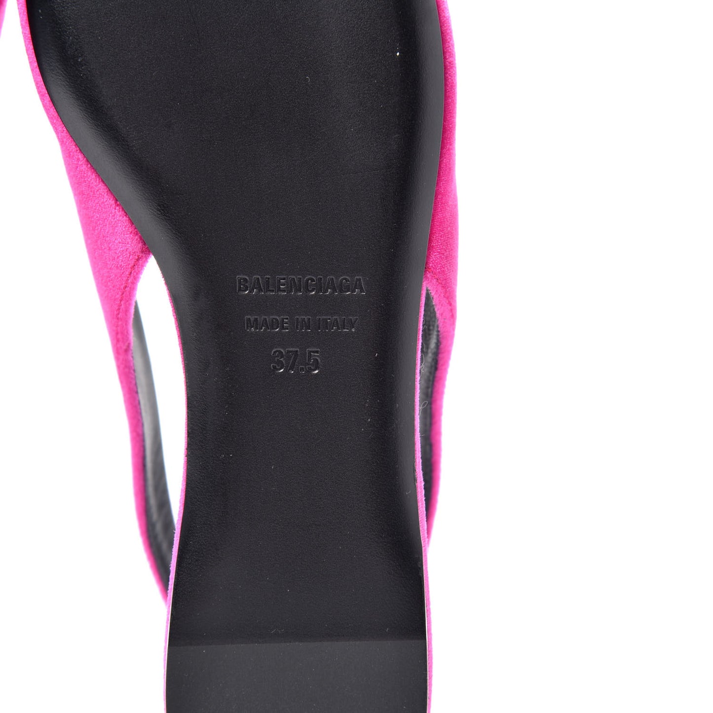 Velvet BB Knife Pointy Toe Slingback Flats 37.5 Pink