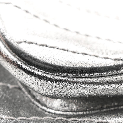 Saint Laurent Metallic Lambskin Matelasse Monogram Medium Niki Chain Satchel Argento 12 of 19