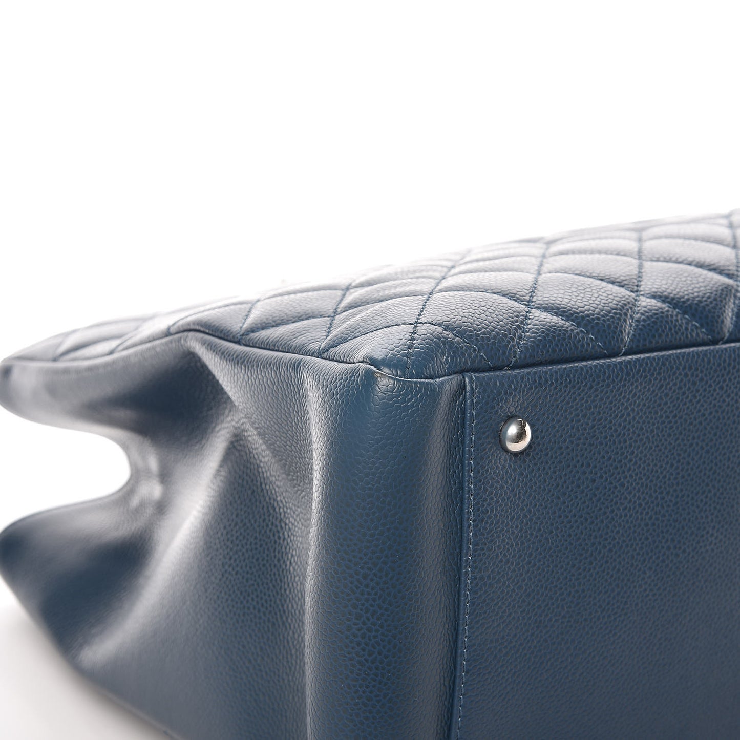 Caviar Quilted XL Grand Shopping Tote GST Navy Blue