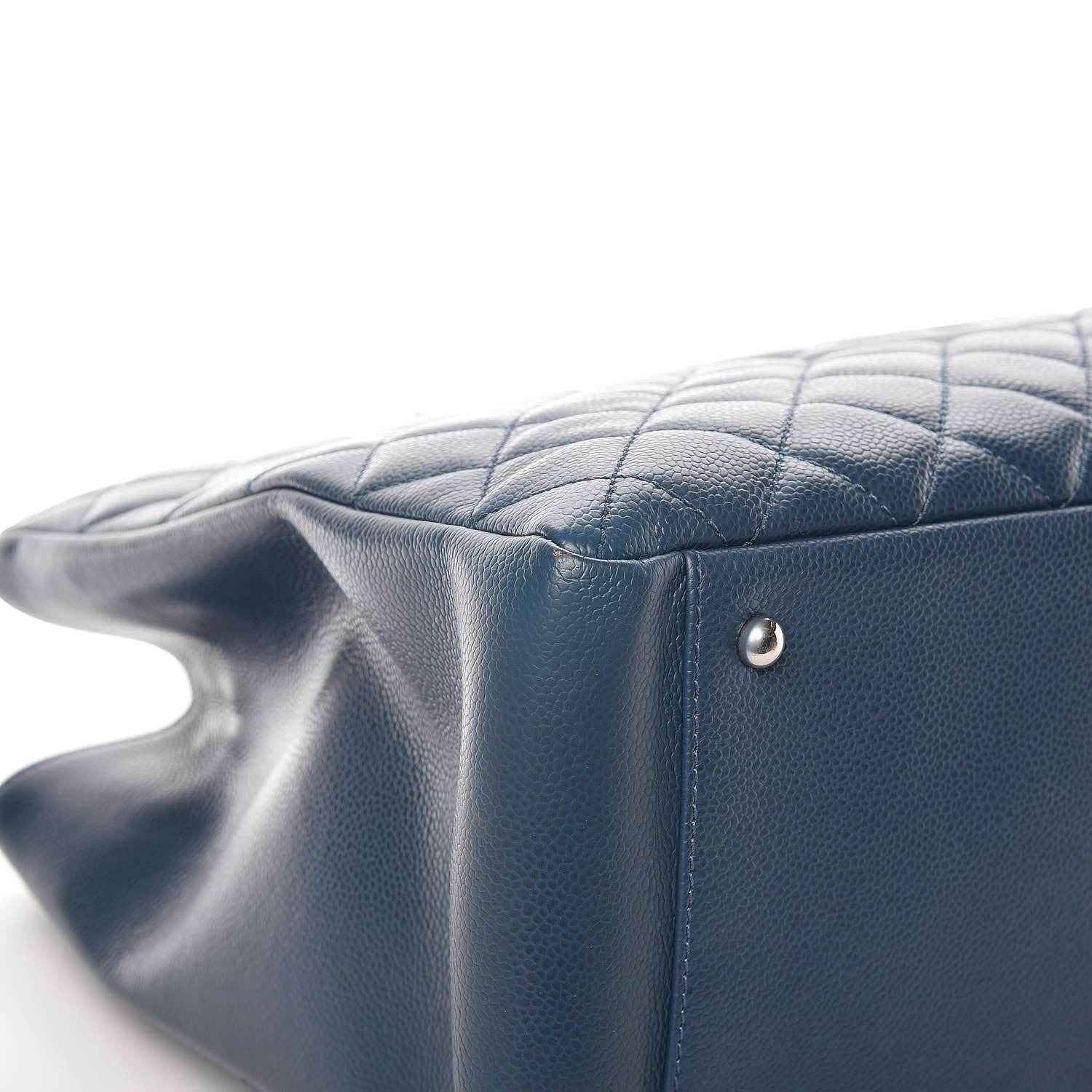 Chanel Caviar Quilted XL Grand Shopping Tote GST Navy Blue 9 of 15