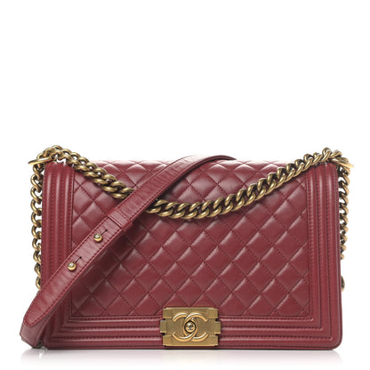 Chanel Lambskin Quilted New Medium Boy Flap Dark Red 1 of 7