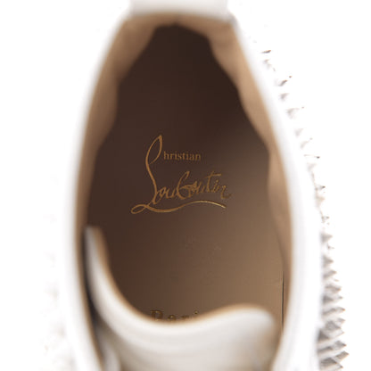 Christian Louboutin Calfskin Laminato Dino Spikes Yang Louis Flat Sneakers 44 Latte Silver 9 of 14