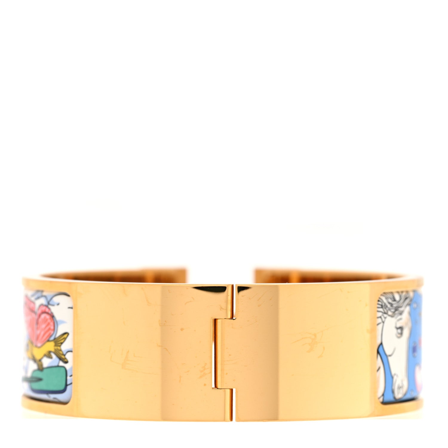 Hermes Enamel Printed Wide Dans Les Nuages Clic Clac H Bracelet PM Flamboyante 3 of 4