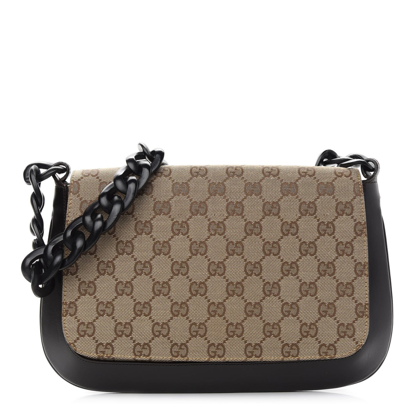 Monogram Wooden Chain Flap Brown