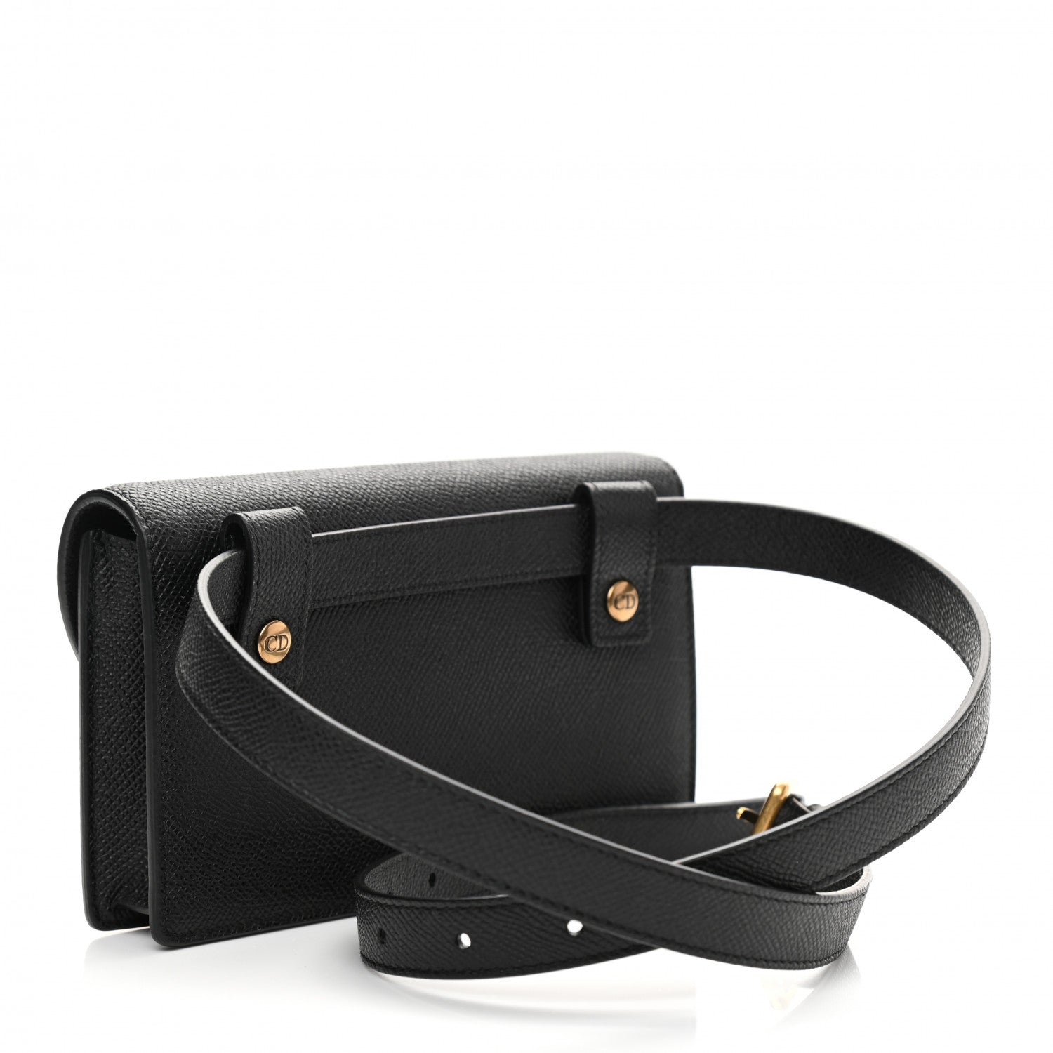Christian Dior Grained Calfskin Saddle Belt Bag Black 3 of 10