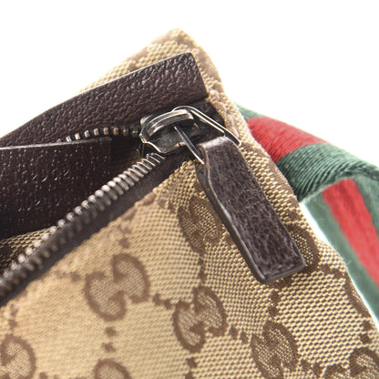 Gucci GG Monogram Web Double Pocket Belt Bag Dark Brown 10 of 13