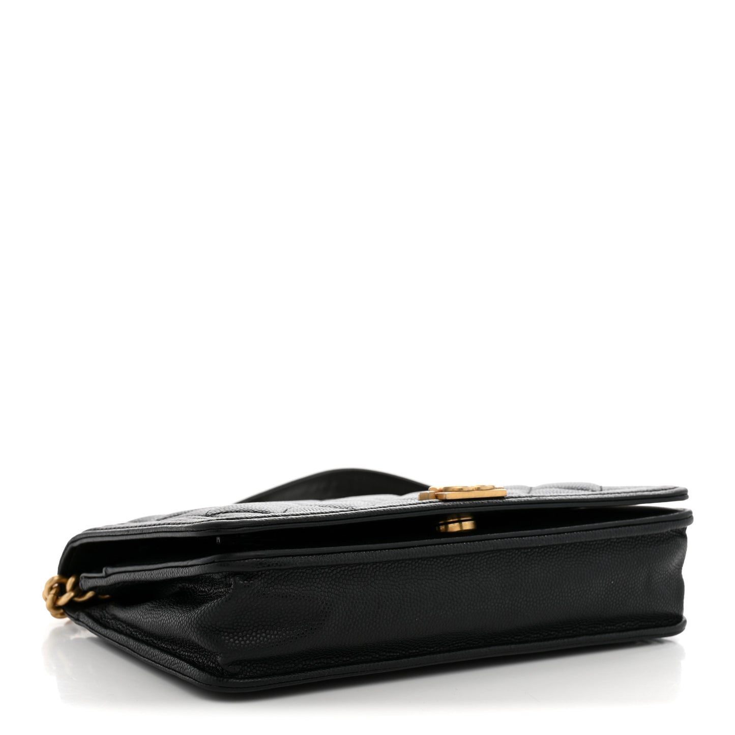 Caviar Quilted Boy Wallet On Chain WOC Black