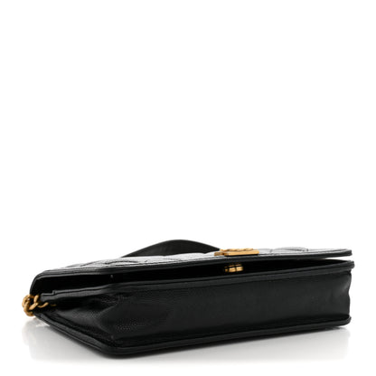Chanel Caviar Quilted Boy Wallet On Chain WOC Black 4 of 11
