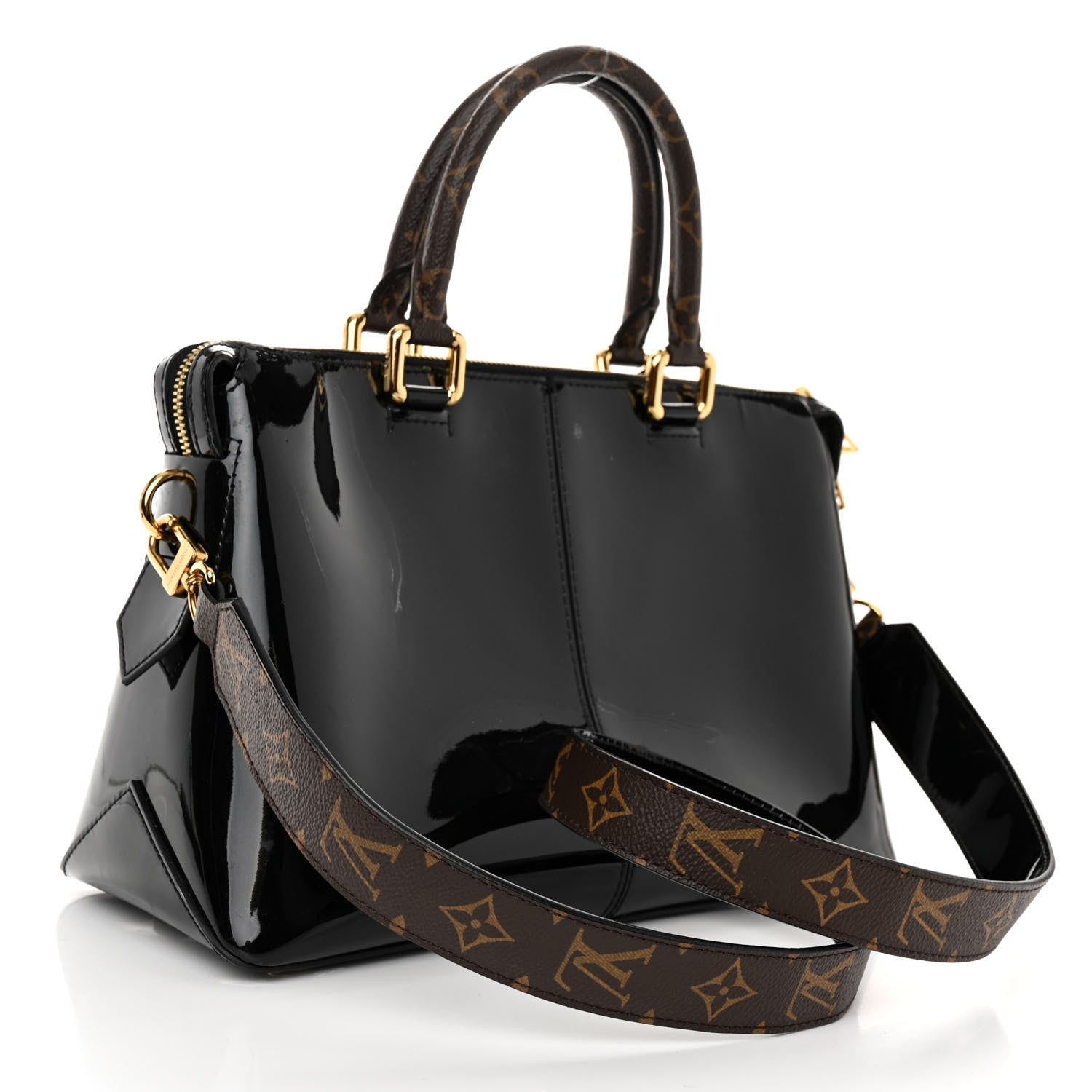 Louis Vuitton Patent Calfskin Miroir Tote Black 3 of 10