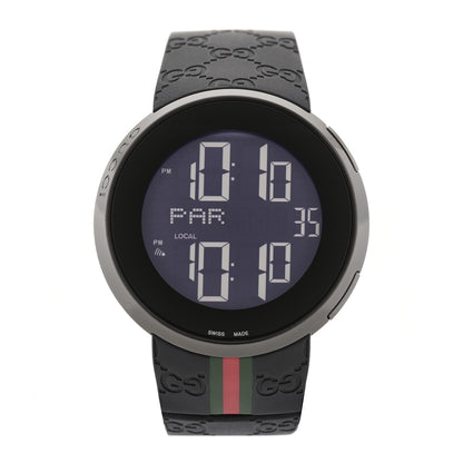 Gucci Stainless Steel Rubber 45mm Digital I-Gucci Web Watch Black 1 of 5