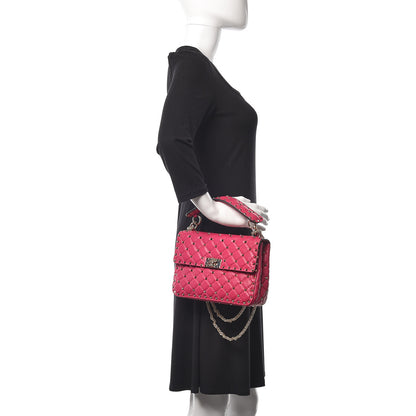 Valentino Garavani Nappa Medium Rockstud Spike Shoulder Bag Disco Pink 3 of 10