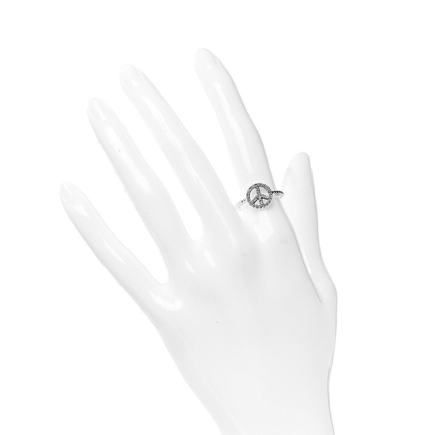 David Yurman Sterling Silver Diamond Cable Collectibles Peace Ring 52 6 2 of 5