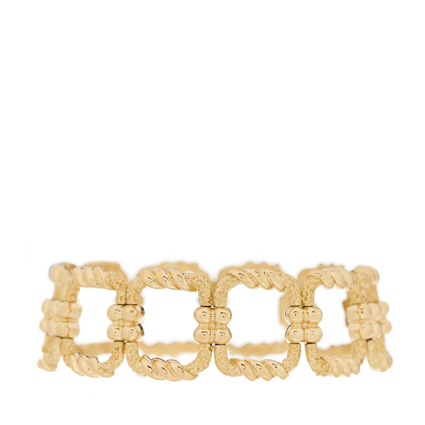 18K Yellow Gold Schlumberger Square Link Bracelet