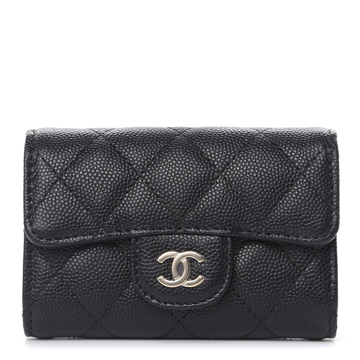 Caviar Quilted Classic 4 Key Holder Wallet Black