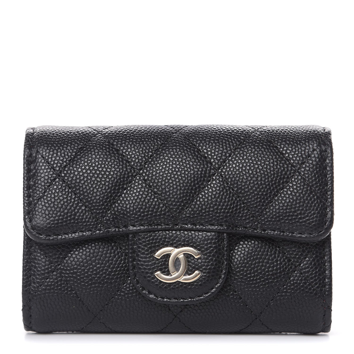 Chanel Caviar Quilted Classic 4 Key Holder Wallet Black 1 of 9