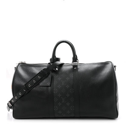 Louis Vuitton Taiga Monogram Eclipse Keepall Bandouliere 50 Black 1 of 8