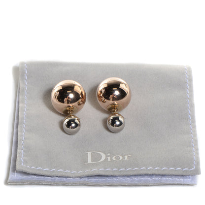 Christian Dior Mise En Dior Tribal Earrings Rose Gold Silver 5 of 5